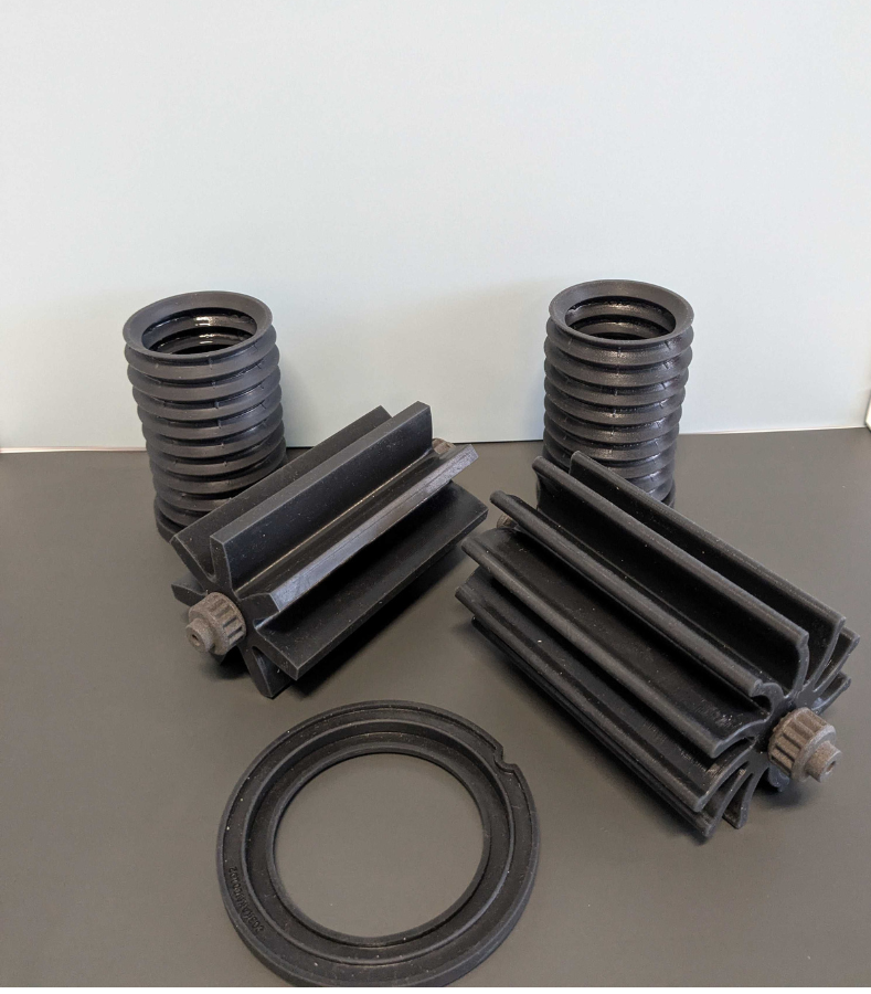 Selection 3D printed parts in Silicone